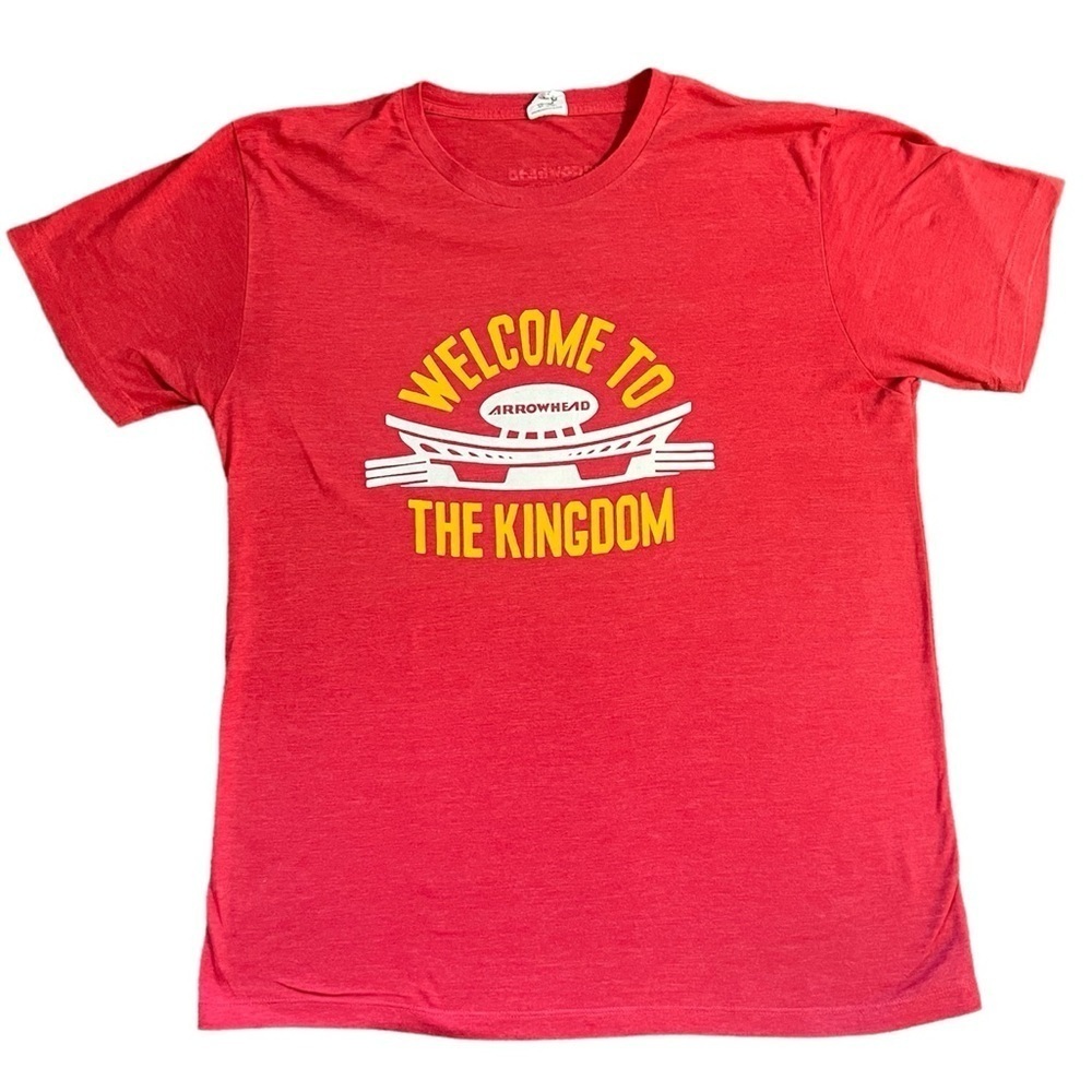 CHARLIE HUSTLE Men’s Red KC Chiefs Welcome to the Kingdom T-Shirt - size XL